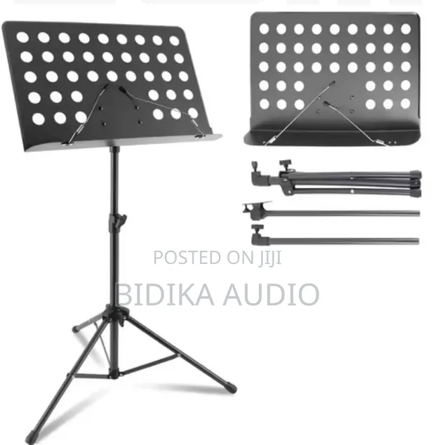 Adjustable Folding Sheet Music Stand - Black - 1