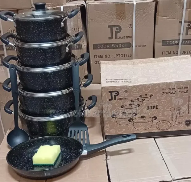 Seti ya Vyombo vya Kupikia Visivyo na Gundi vya JP Vipande 14 - 1