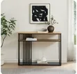 Brand New Console Table - Black Glossy Metal Frame - 1