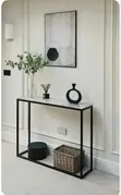Brand New Console Table - Black Glossy Metal Frame - 2