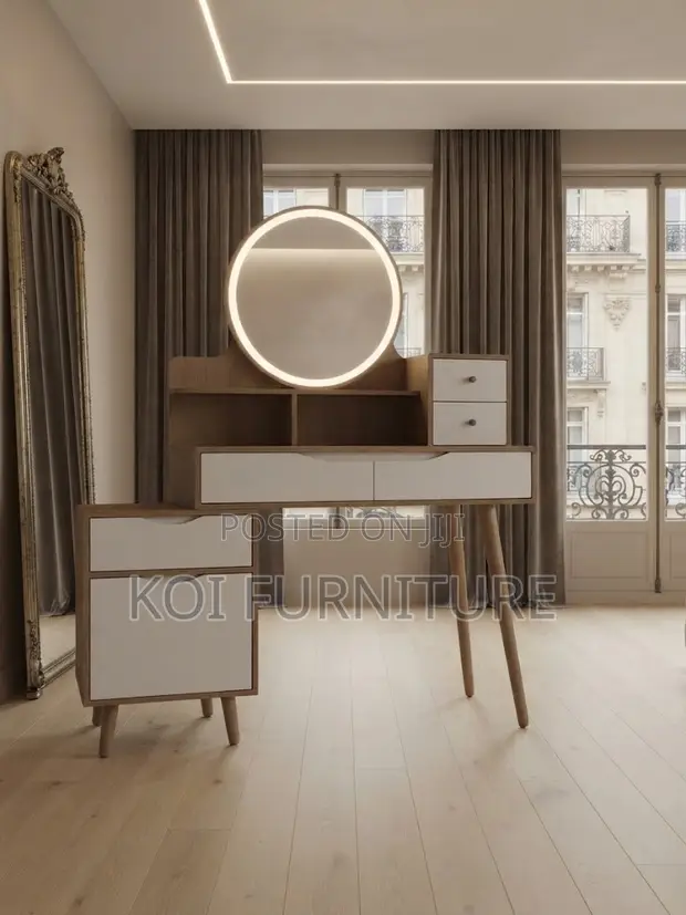 Brown Modern Elegant Sparkle Dressing Vanity - 1