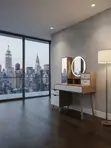 Brown Modern Elegant Sparkle Dressing Vanity - 3