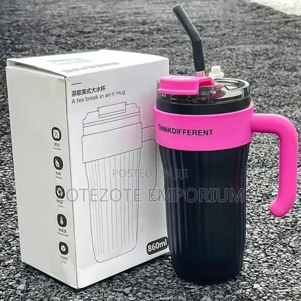 Think Different Thermocup 1080ml with Metal Straw - 1