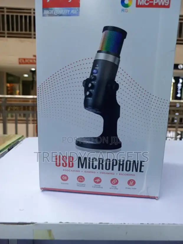Jmary MC-PW9 USB RGB Microphone yenye Volume/Echo/Mute Control - 1