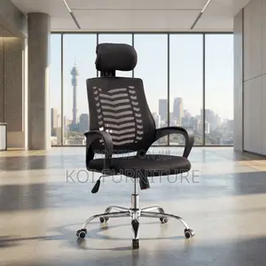 Modern Fabric Office Chair with Mesh Headrest