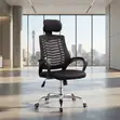 Modern Fabric Office Chair with Mesh Headrest - 1