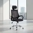 Modern Fabric Office Chair with Mesh Headrest - 4
