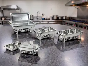 Triple Chafing Dish ya Lita 11 ya Stainless Steel
