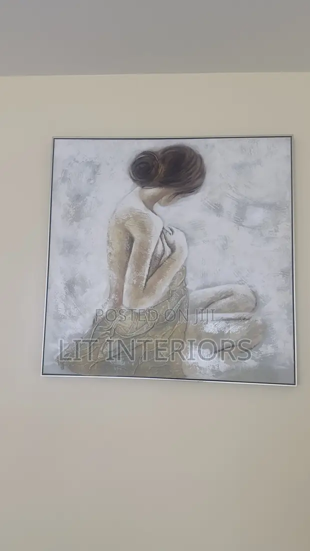 Textured Canvas Wall Art - Seated Woman - 1