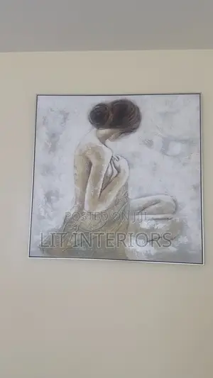 Textured Canvas Wall Art - Seated Woman