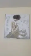 Textured Canvas Wall Art - Seated Woman - 1