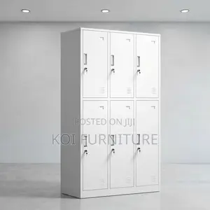 6-Drawer Ventilated Metal Locker Cabinet with Key Lock