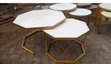 Octagonal Nesting Coffee Table with Marble Top - 2