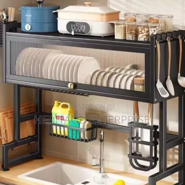 Over-the-Sink Dish Rack with Cover - 85cm - 1