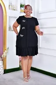 Elegant Ladies Black Shift Dress - 2