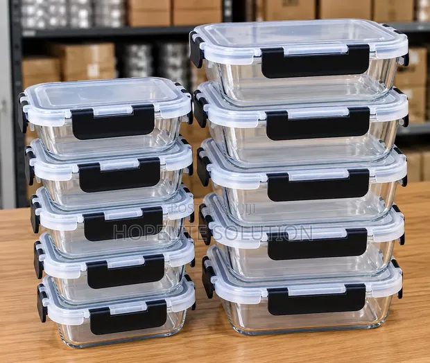 10 Pcs Food Grade Glass Storage Containers Set - 1