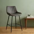 Non-Adjustable Leather Bar Stool - 1