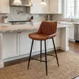 Non-Adjustable Leather Bar Stool - 2