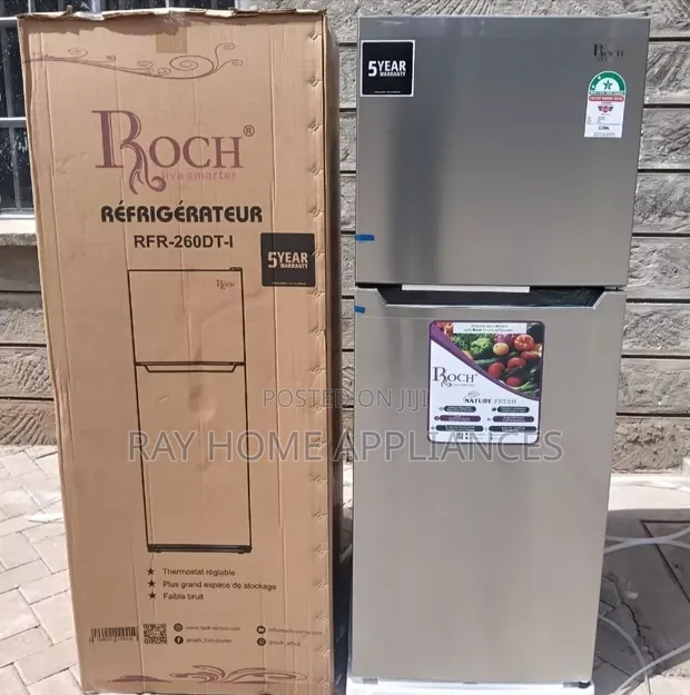 Friji la Roch RFR-260-DT-B Lita 200 Milango Miwili Haigandi - 1