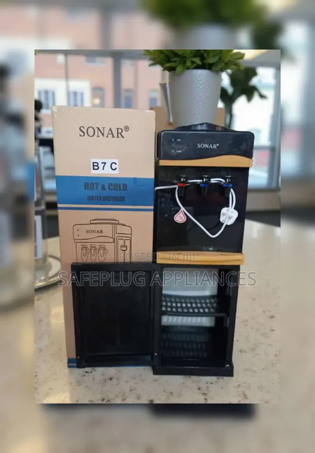 Sonar 3-Tap Black & Gold Water Dispenser - Hot, Cold, Normal - 1
