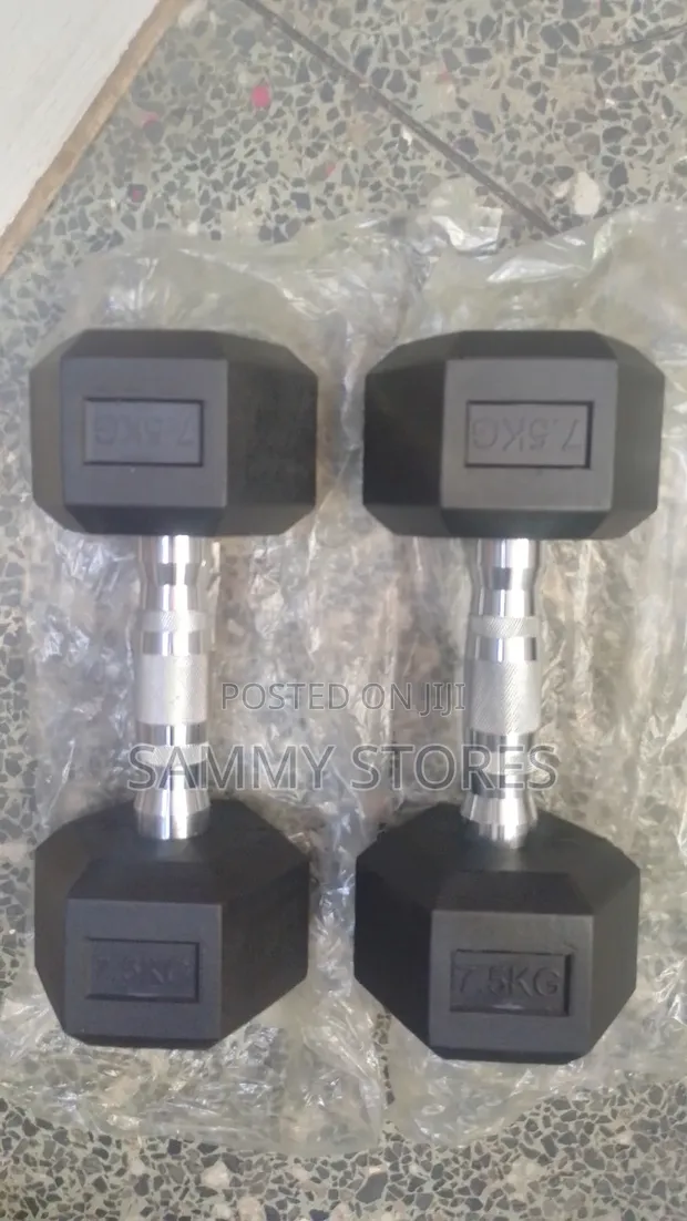 Bodyfit 7.5KG Hex Dumbbells (Pair) - 1