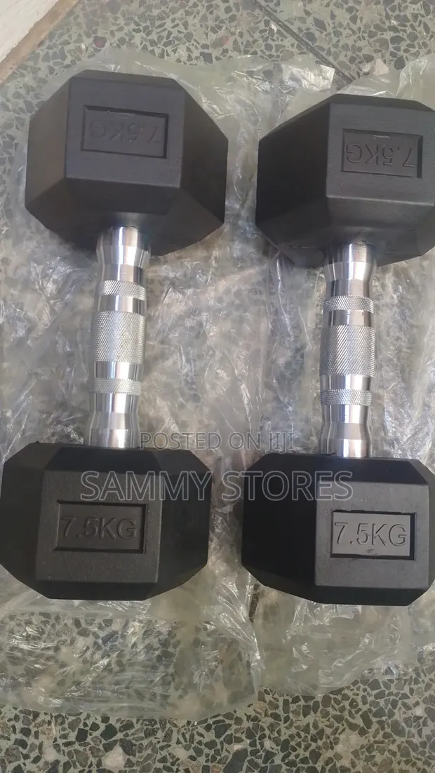 7.5KG Cast Iron Hex Dumbbells (Jozi) - 1