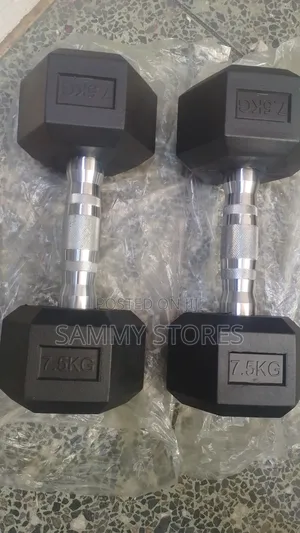 7.5KG Cast Iron Hex Dumbbells (Jozi)