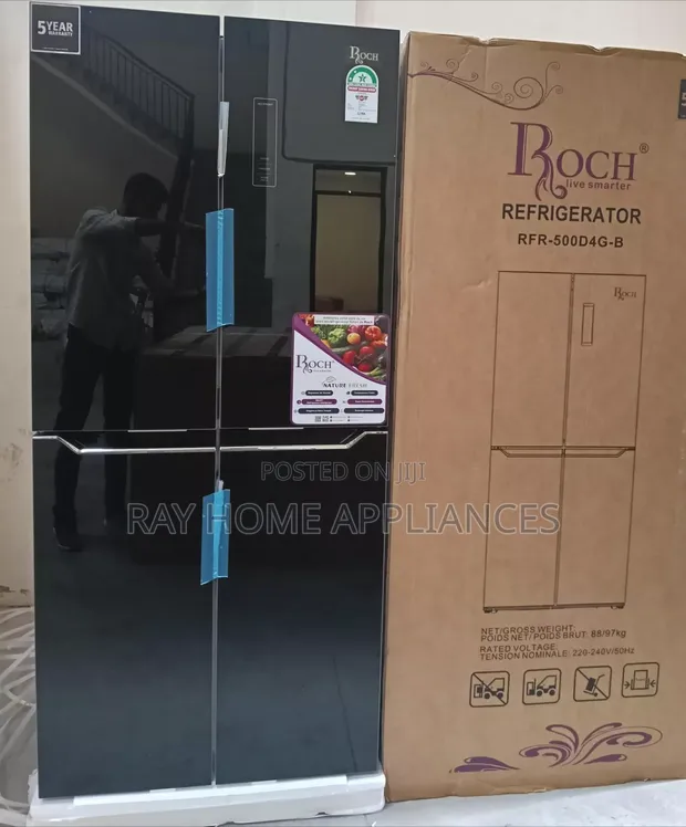 Brand New Roch 421 Litres Glass Four Door Refrigerator - 1