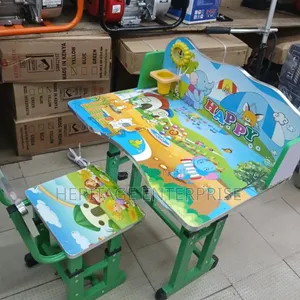 Adjustable Kids Study Desk with Chair - Blue, Green, Pink