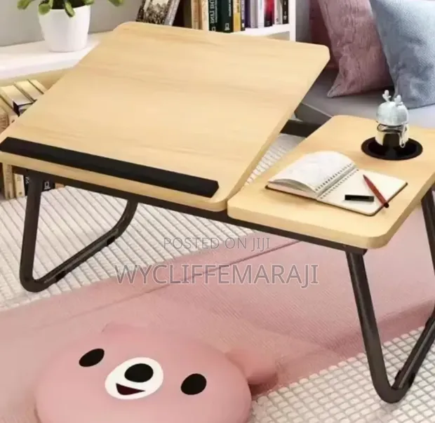 Foldable Tilting Laptop Stand with Cup Holder - 1