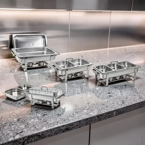 11L Stainless Steel Triple Chafing Dish Buffet Set - 1