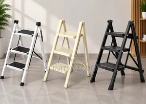 Foldable 3-Step Ladder with Anti-Slip Pedals