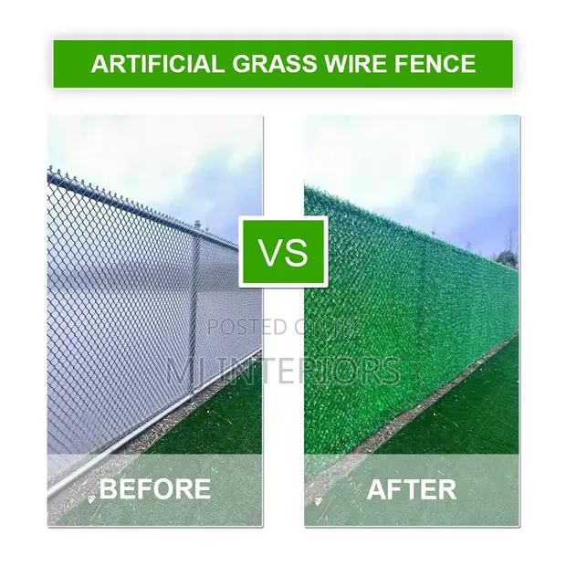 Artificial Green Grass Wire Fence 10m Roll | Privacy Screen - 1