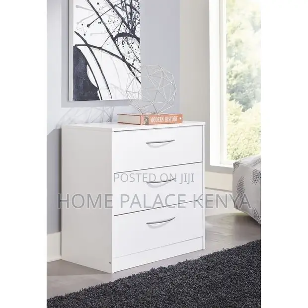 Wooden Bedside Cabinet - 3 Drawers - 1