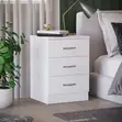 Wooden Bedside Cabinet - 3 Drawers - 4
