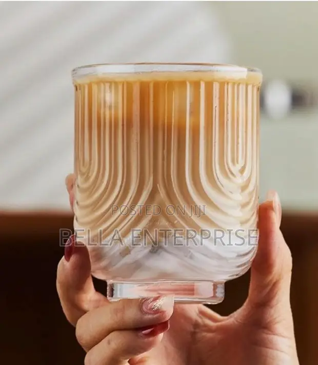 Heavy Borosilicate Patterned Glassware Set (330ml, 6pc) - 1