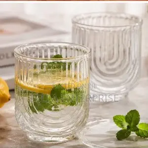 Heavy Borosilicate Patterned Glassware Set (330ml, 6pc)