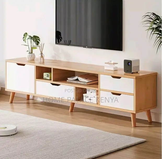 Wooden TV Stand Cabinet for Contemporary Interiors - 1