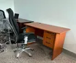 Executive Office Desk and Leather Chair Set - 2