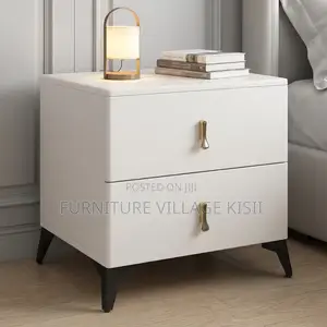 Elegant Modern Bedside Cabinet - White