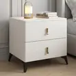 Elegant Modern Bedside Cabinet - White - 1