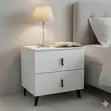 Elegant Modern Bedside Cabinet - White - 3