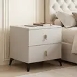 Elegant Modern Bedside Cabinet - White - 5