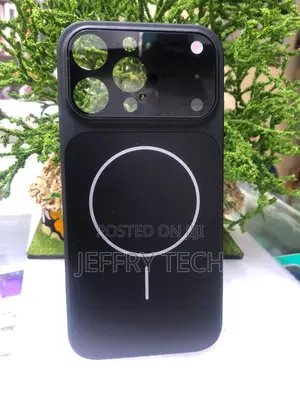 Black AG Glass Magnetic Style Phone Case for iPhone