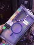 Kifaa cha MagSafe Samsung Galaxy S24 Ultra Chenye Uwazi na Kingo za Zambarau - 2
