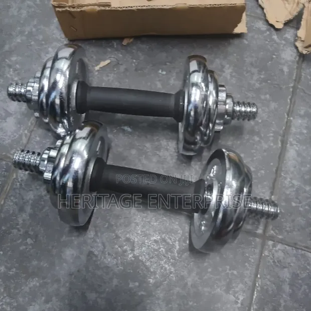 Chrome Adjustable Dumbbell Set (10kg) - 1