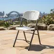 White Armless Foldable Patio Chair - 1