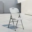 White Armless Foldable Patio Chair - 2