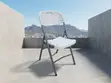 White Armless Foldable Patio Chair - 3
