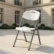 White Armless Foldable Patio Chair - 4